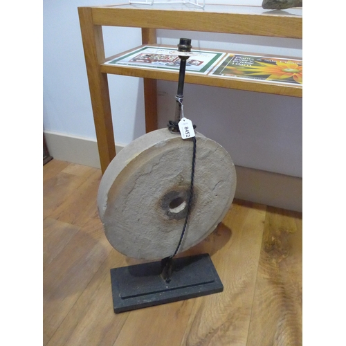 8452 - A grinding stone converted into a lamp base