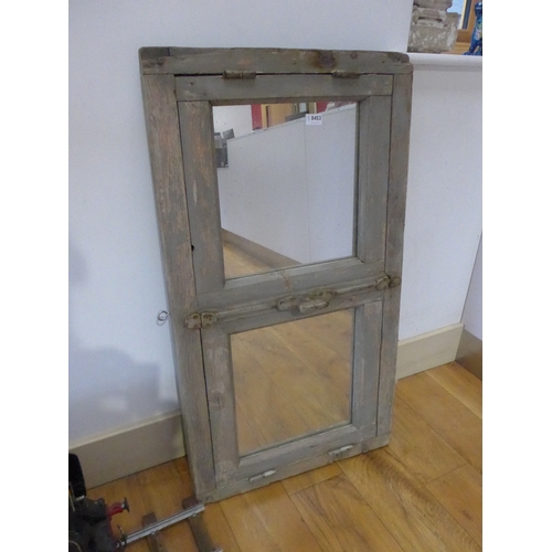 8453 - A rustic two door cupboard front converted into a mirror