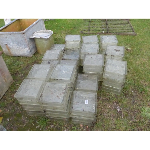 8460 - A bundle of 47 1970's glass bricks, 19cm x 19cm x 10cm approx