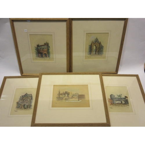 4264 - EDWARD CHARLES POCOCK (1843 -1905): Eight watercolours depicting the building of Norwich cathedral t... 