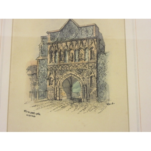 4264 - EDWARD CHARLES POCOCK (1843 -1905): Eight watercolours depicting the building of Norwich cathedral t... 