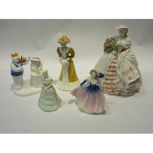 4274 - Five Coalport figures, four ladies including 