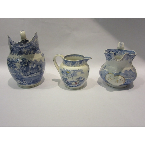 4288 - Three 19th Century blue and white jugs