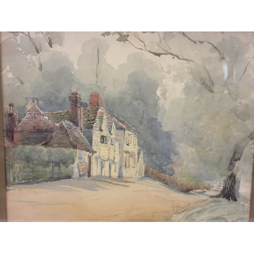 4445 - J.COX: A watercolour titled 'Bleak House', signed and dated 1897 lower right, framed and glazed, 22c... 