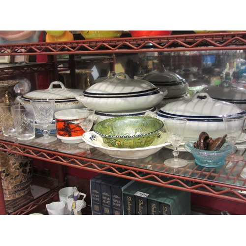 4452 - Assorted glass and ceramics including Victorian tureens, drinking glasses, stoppers, Alfred Meakin t... 