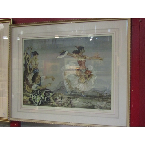 4018 - William Russell Flint Spanish Dancers print signed bottom right, 63cm x 48cm, framed and glazed