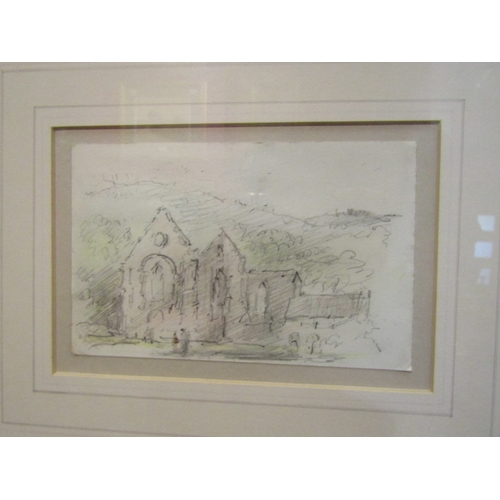 4097 - An Arthur Davies (1893 - 1988) pencil and colour drawing entitled Valle Crucis Abbey, North Wales, f... 