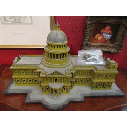 4098 - A model musical replica of St. Paul's Cathedral (some parts loose), approx. 24cm tall x 45cm long