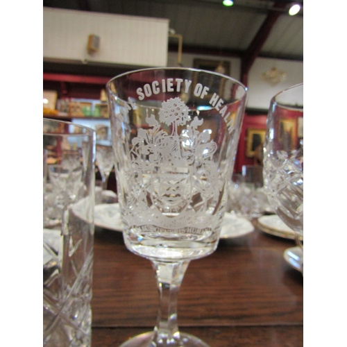 4109 - A selection of assorted cut glass drinking glasses including tumblers and hock glasses