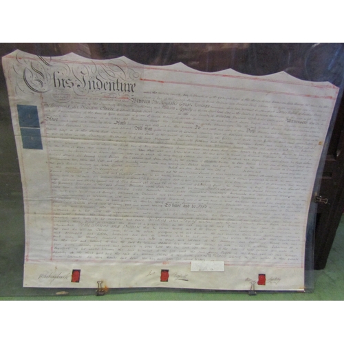 4188 - A Large vellum indenture 1801, being a lease for a year, George Montagu, 6th Earl of sandwich (1773-... 