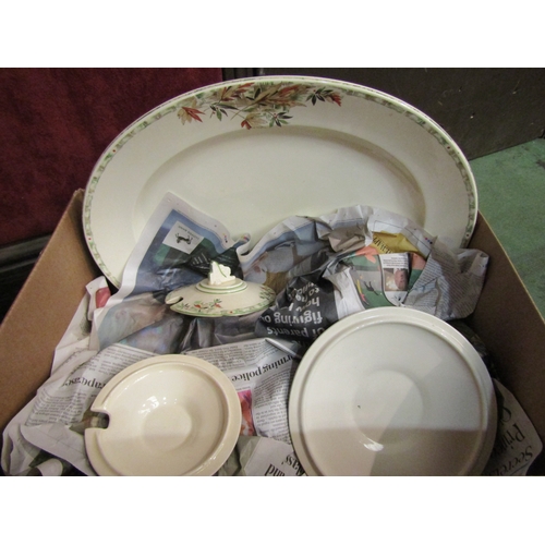 4204 - A box of Art Deco Burleigh table ware including meat plate and tureens