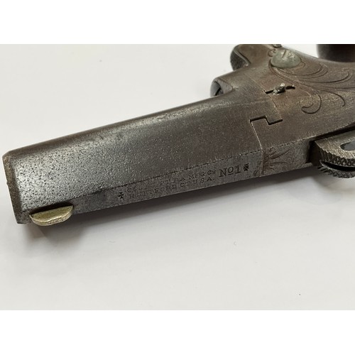 9300 - A Colt No. 1 Derringer in .41 rim fire cal, barrel flat marked Colts Pt. F.A. MFG. Co. Hartford CT. ... 