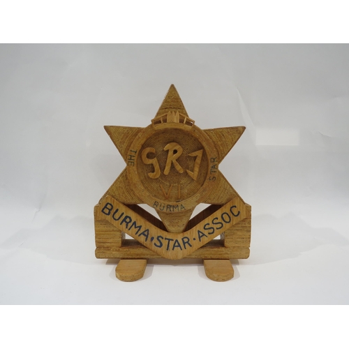 9151 - A Burma Star Association 'trench art' display crafted from matchsticks