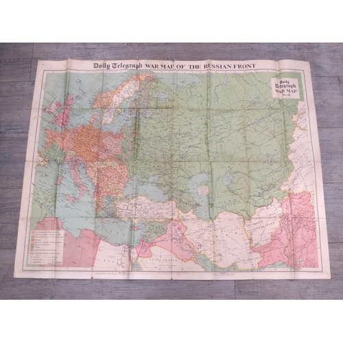 9153 - A WWII Daily Telegraph map of Russian front 1941, marking United Kingdom and British Empire, countri... 