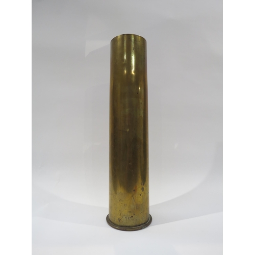 9213 - A WWI German naval brass shell case, stamped 1917 485 SP255 to base, approximately 50cm high