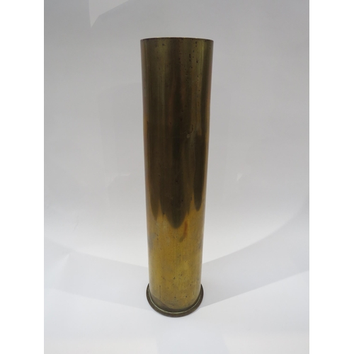 9213 - A WWI German naval brass shell case, stamped 1917 485 SP255 to base, approximately 50cm high