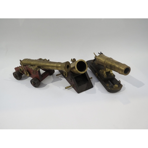 9214 - Three handcrafted model cannons, made by a toolmaker