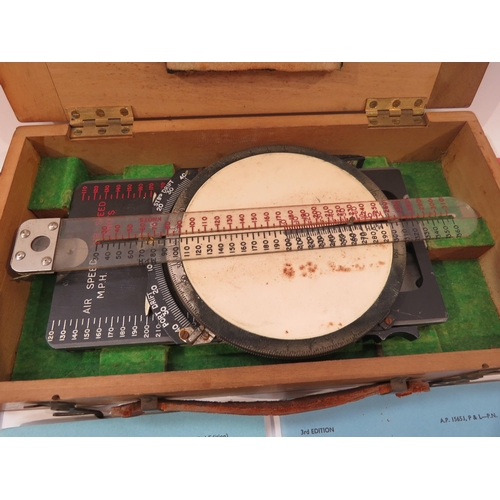 9225 - A WWII RAF Air Ministry marked speed and course calculator in original box with various post war pil... 