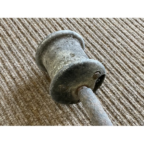 9014 - A WWII British fighter aircraft wheel on axle, relic condition, thought to be from a crashed Spitfir... 