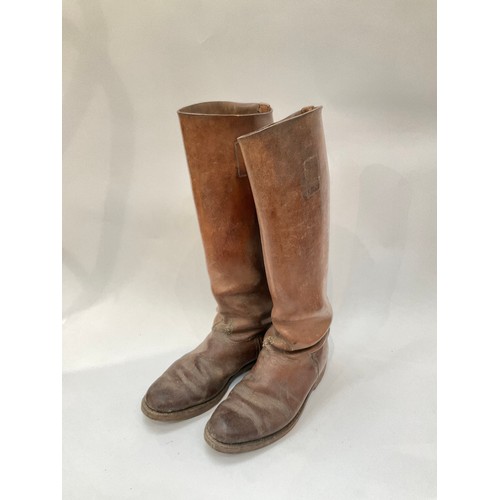 9025 - A pair of WWI German NCO's brown field boots