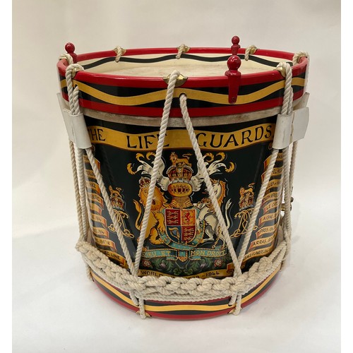 9039 - A 20th Century '1st Life Guards' (pre-1922) George V regimental side drum, hand painted crest and ca... 