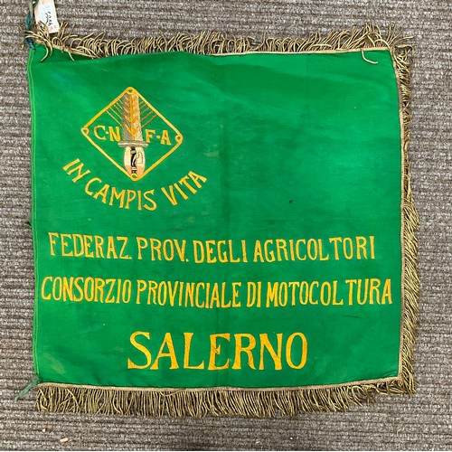 9046 - A 1930's Italian Fascist Party C.N.F.A. Agricultural banner marked 'IN CAMPIS VITA' (Life in the Fie... 