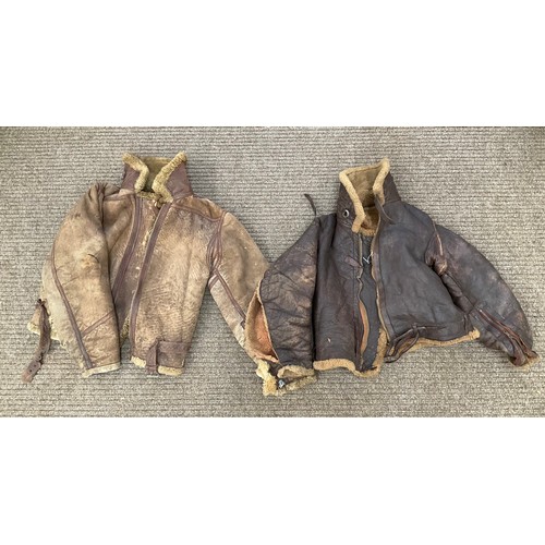 9052 - Two WWII British pre-1941 'Battle of Britain' Irvin flying jackets, worn