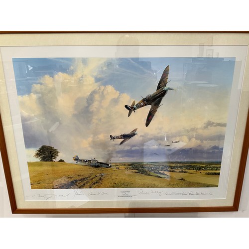 9056 - A limited edition print after Robert Taylor 'Eagles' Prey', signed by the artist and veterans, frame... 