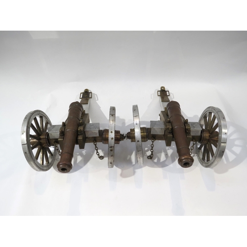 9184 - Two handcrafted model cannons made by an apprentice engineer in the REME