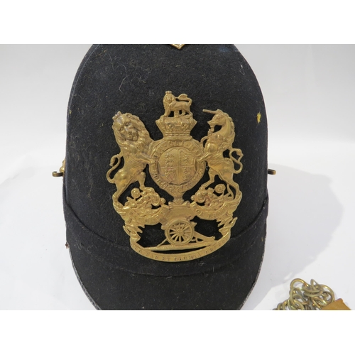 9187 - A Victorian Royal Artillery blue cloth helmet