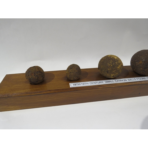 9188 - A collection of assorted 18th and 19th Century small cannon balls, reputedly found in the Orwell Est... 