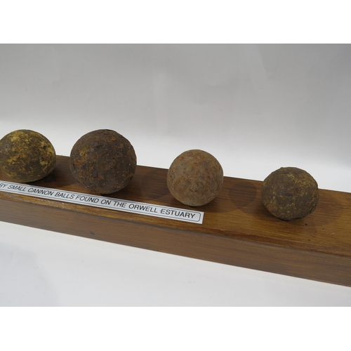 9188 - A collection of assorted 18th and 19th Century small cannon balls, reputedly found in the Orwell Est... 