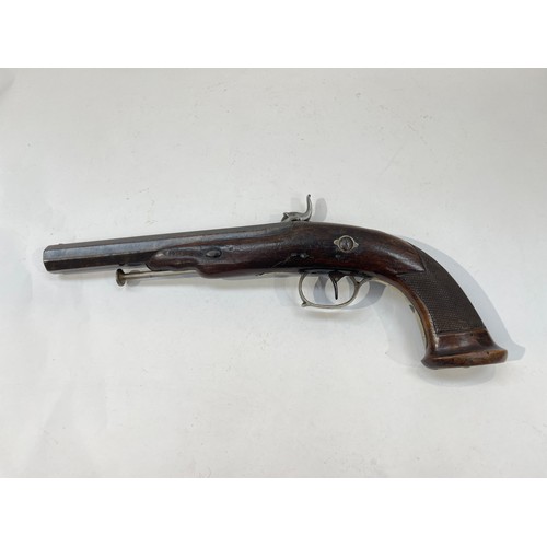 9309 - A 19th Century continental percussion target pistol     ANTIQUE: No license required