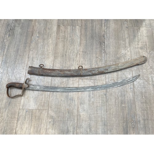 9288 - A late 18th / early 19th Century cavalry sabre, with scabbard, possibly Prussian