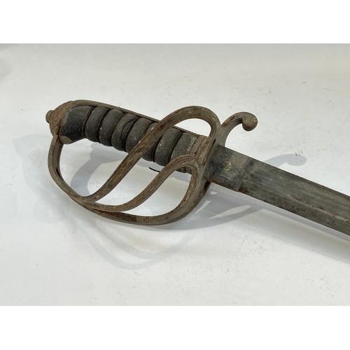 9289 - A 19th Century 1821 pattern officer's sword, shagreen wired grip, no scabbard