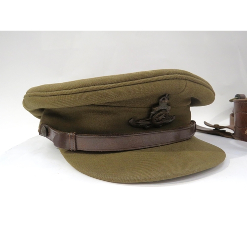 9091 - A WWII Royal Artillery officer's uniform with jacket, trousers, hat and Sam Browne, belonged to Capt... 