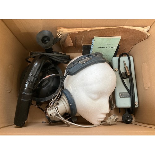 9105 - A box of signalling equipment and a helmet