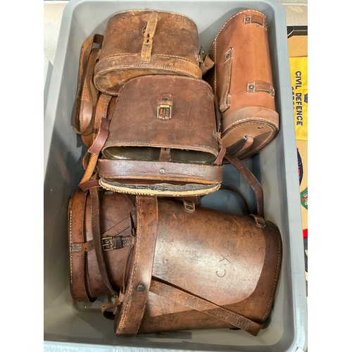 9122 - Five pairs of WWII binoculars including British examples, leather cased