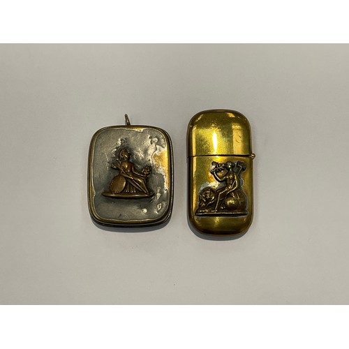 9517 - A trench art Norfolk Regiment cigarette lighter with 1872 pattern applied badge, together with a sov... 