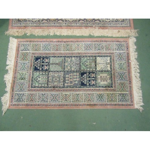 4193 - Two modern Persian rugs, small and medium in size, one with central Medallion the other of panel des... 