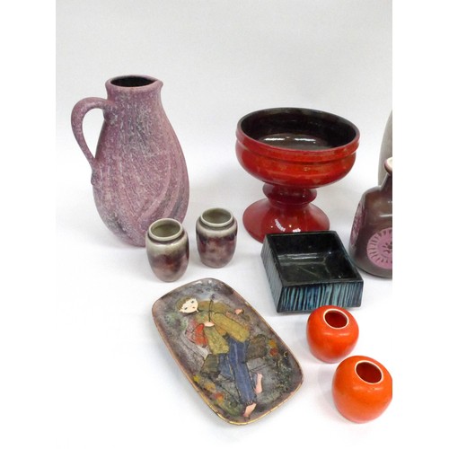 7013 - Collection of West German Pottery to Include Bay, Dumler & Breiden ETC in red and pink glazes and tw... 