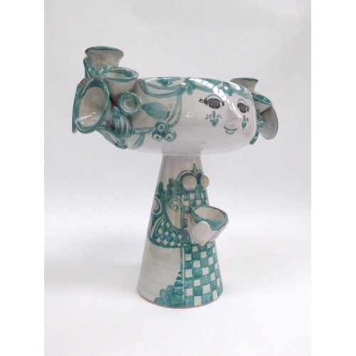 7218 - BJORN WIINBLAD (Danish 1918-2006) (ARR) An Earthenware figural 'Eva' centre piece holding a cup.  Ha... 