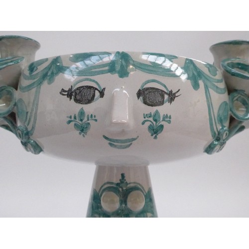 7218 - BJORN WIINBLAD (Danish 1918-2006) (ARR) An Earthenware figural 'Eva' centre piece holding a cup.  Ha... 