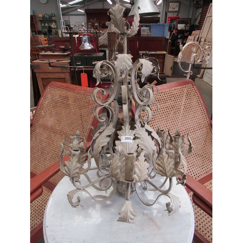 2005 - A wrought iron electrolier with acanthus design