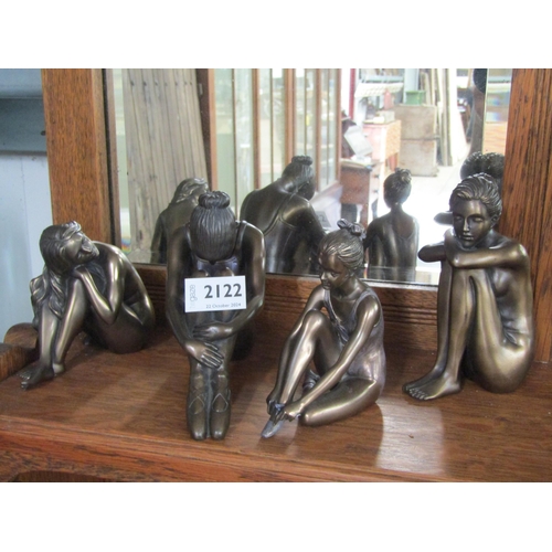 2122 - Four resin bronze figure's