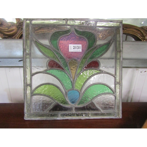 2131 - A Victorian stained leaded glass panel floral theme