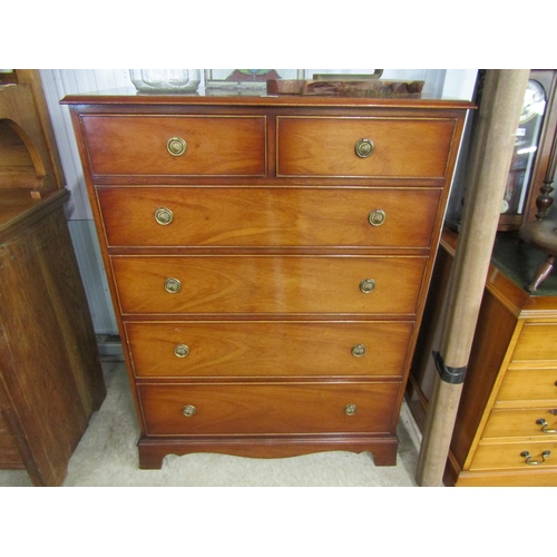 2134 - A Georgian revival mahogany two over four chest of drawers