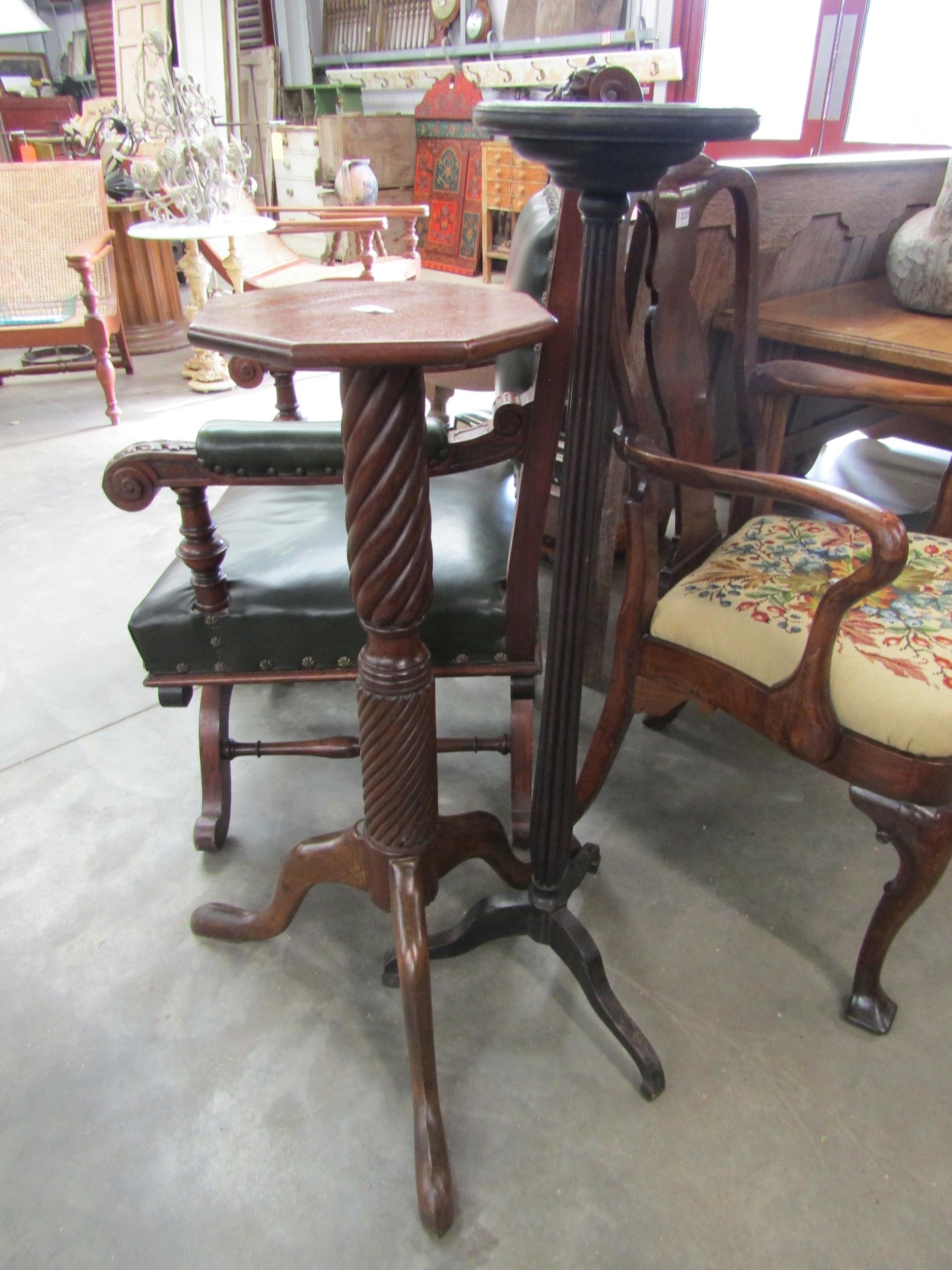 Two Mahogany Jardinere stands