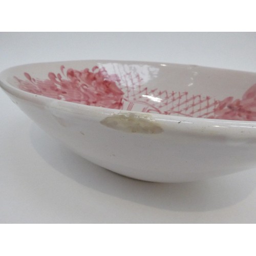 7191 - BJORN WIINBLAD (Danish 1918-2006) A pottery bowl, hand painted in pink.  Painted signature to base a... 