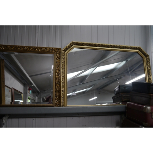 2466 - Two modern gilt wall  mirrors